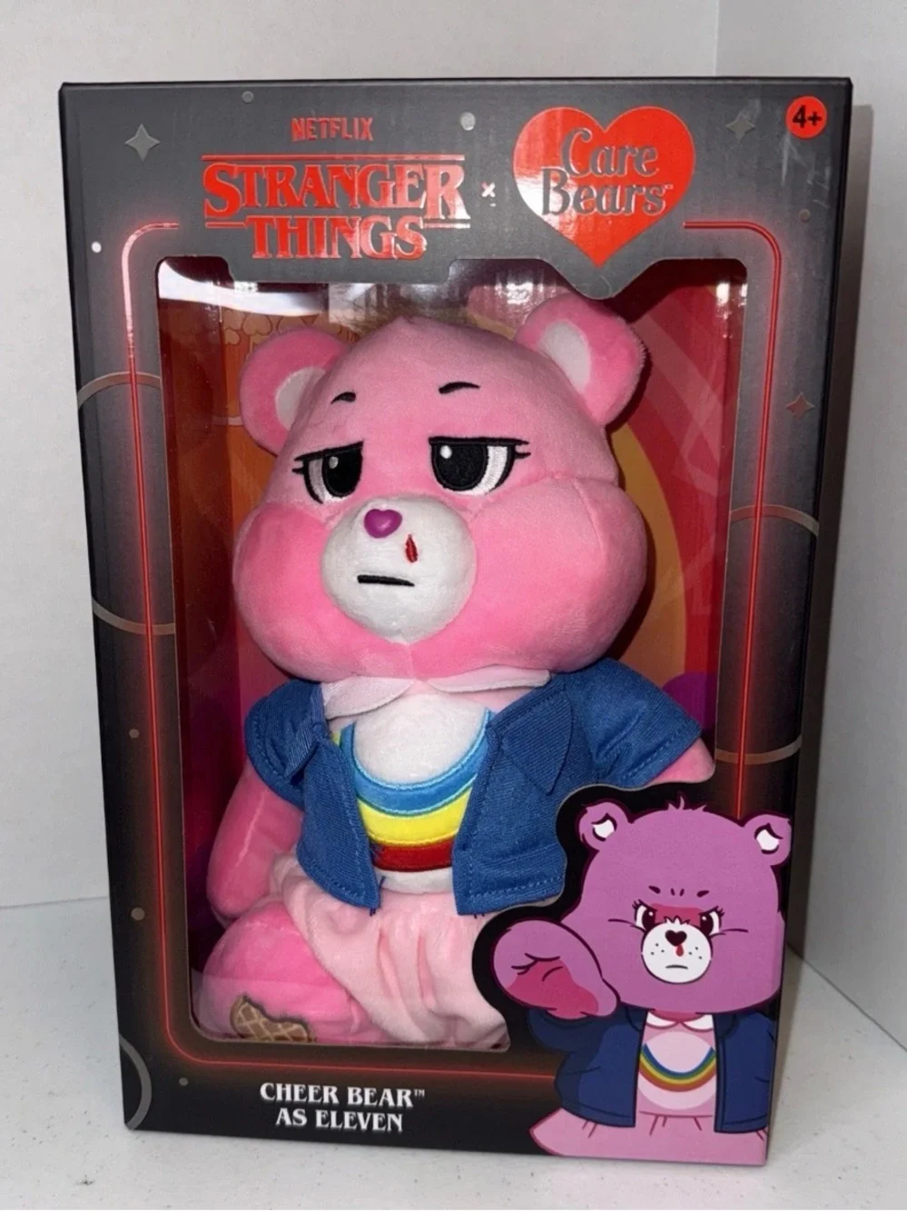Care Bears Cheer Bear Plush in Pink with Rainbow Outfit